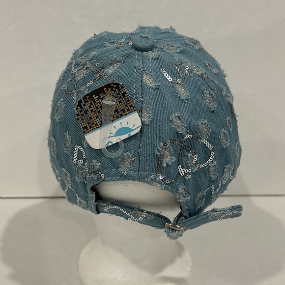 Women’s sequins denim hat One Size - Picture 3 of 5